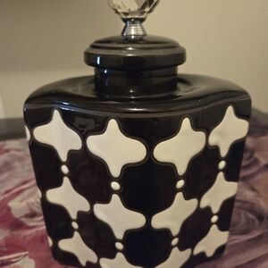 Elegant Black and White Ceramic Jar